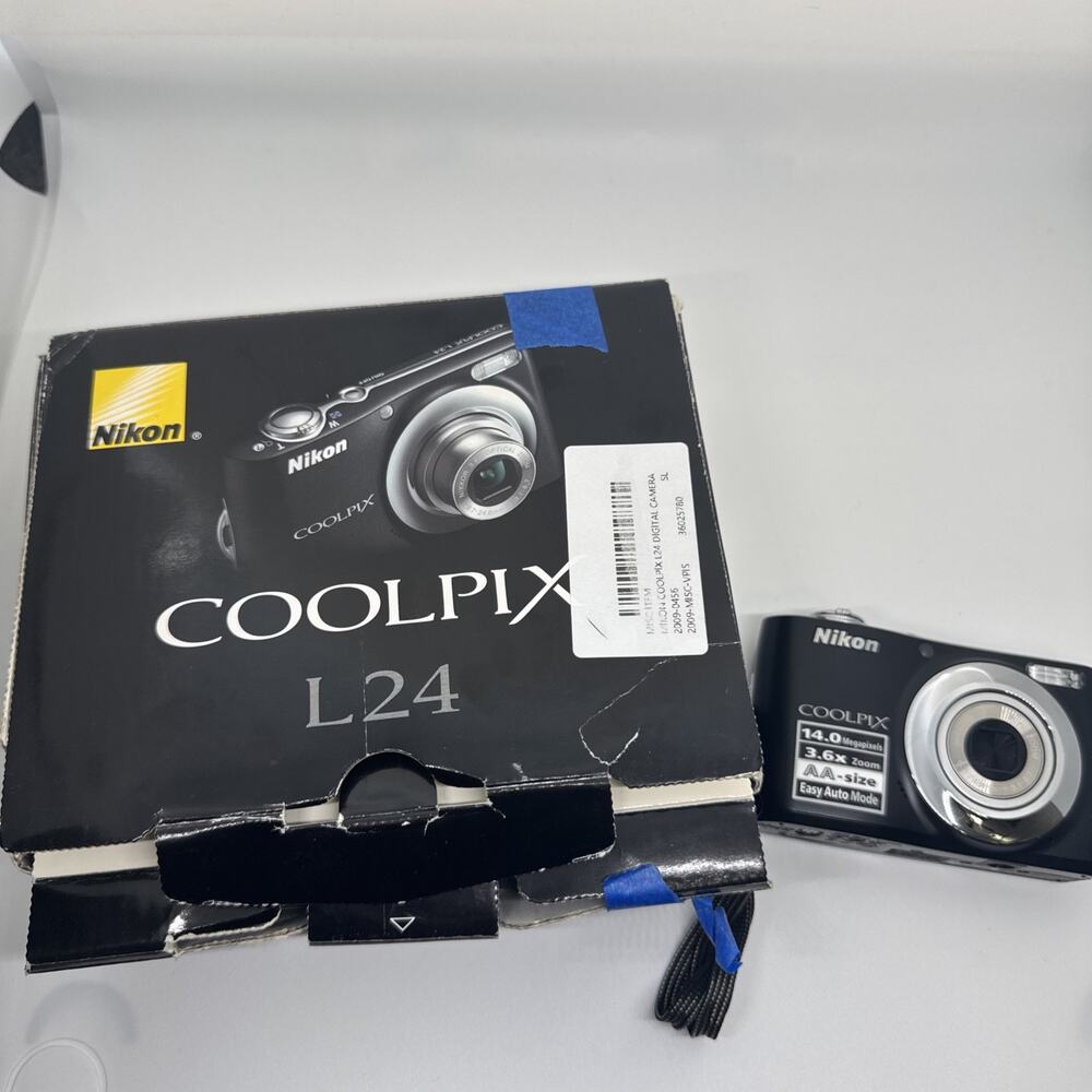 Nikon Coolpix L24 14.0 MP Compact Digital Camera - Tested - Black Boxed